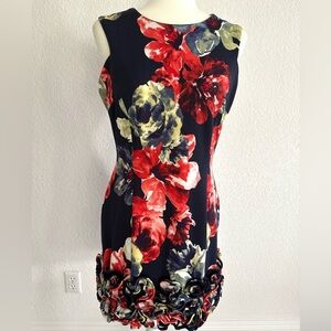 🌺 Donna Ricco Floral Sleeveless Dress with Ribbon Hem – Size 10 NWOT